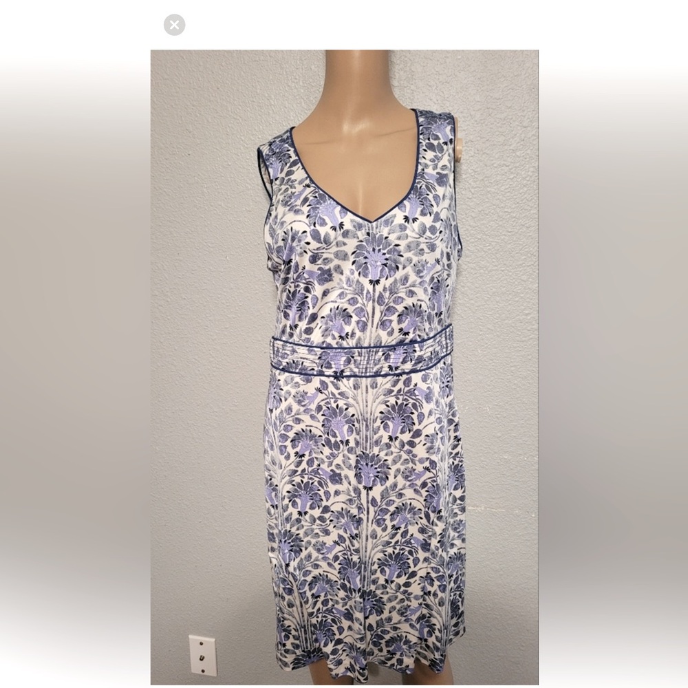 Tory Burch Blue and Cream Floral Dress